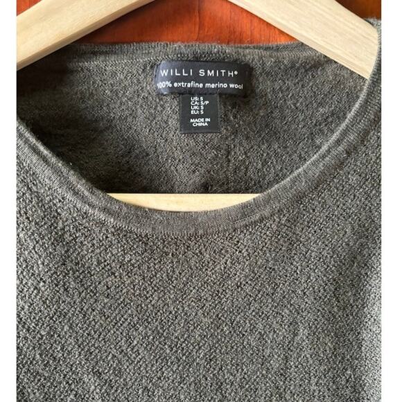 Willi Smith sweater 100% merino wool grey sweater with buttons up back sz small - Picture 7 of 8